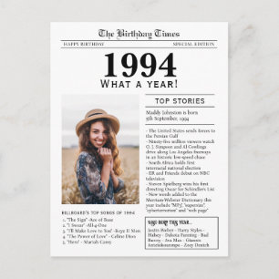 Tarjeta de felicitación de cumpleaños de periódico