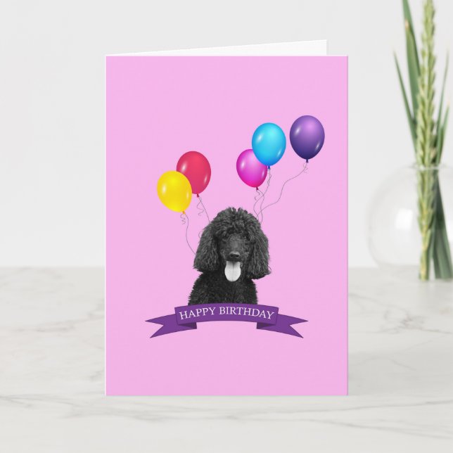Tarjeta de felicitación de cumpleaños de Poodle Do (Anverso)