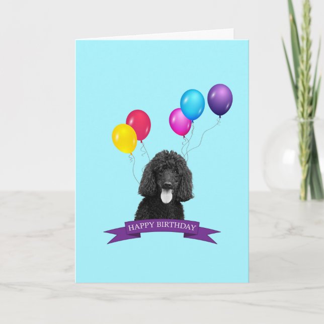 Tarjeta de felicitación de cumpleaños de Poodle Do (Anverso)