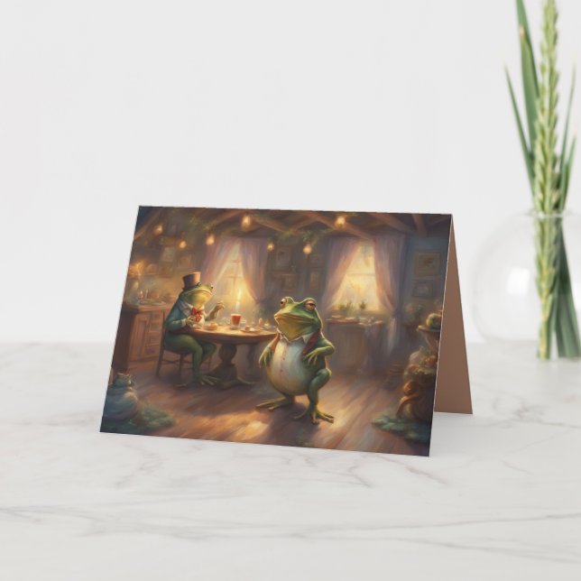 Tarjeta de felicitación de cumpleaños de rana capr (Anverso)