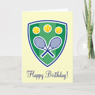 Tarjeta de felicitación de cumpleaños de tenis ele