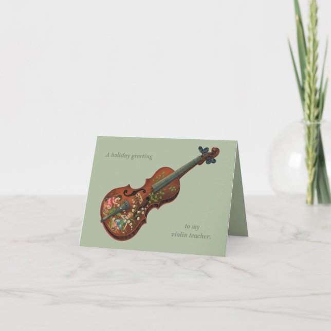 Tarjeta de felicitación de cumpleaños de violín vi (Anverso)