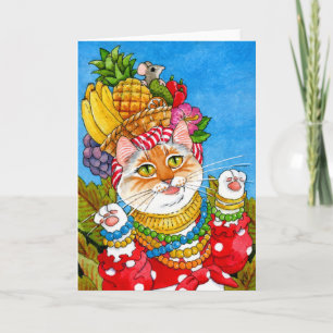 Tarjeta de felicitación de cumpleaños del gato Car