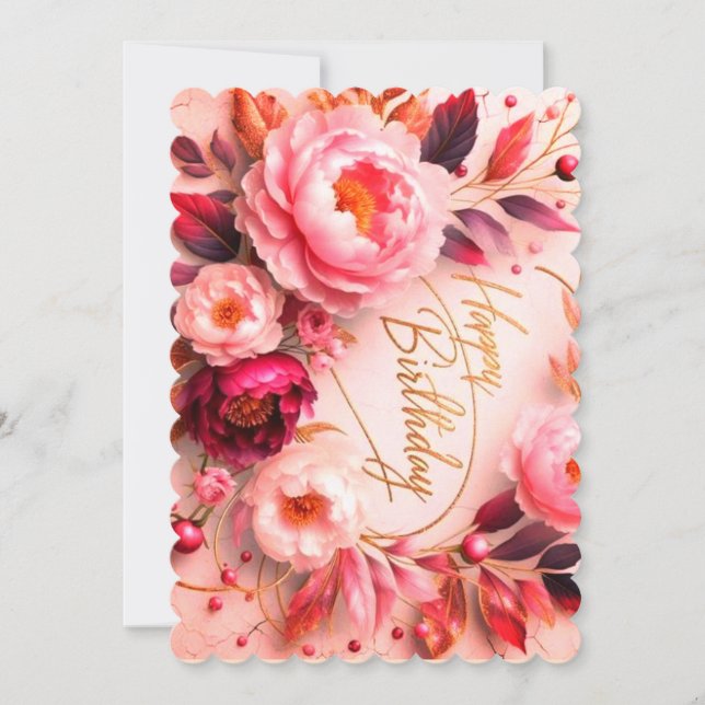 Tarjeta de felicitación de cumpleaños elegante con (Anverso)