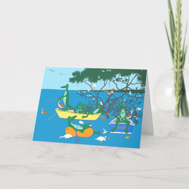 Tarjeta de felicitación de cumpleaños en el pantan (Anverso)
