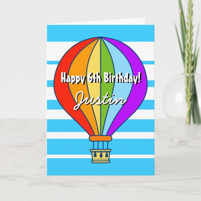 Tarjeta de felicitación de cumpleaños en globo aer (Anverso)