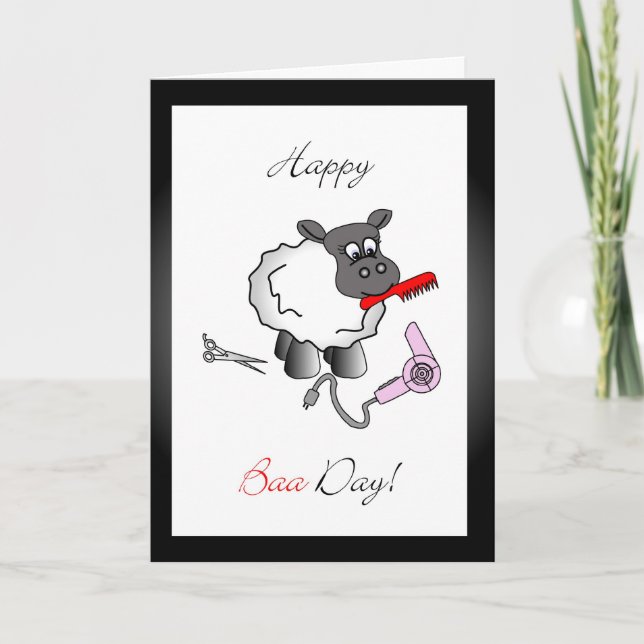 Tarjeta de felicitación de cumpleaños estilista (Anverso)