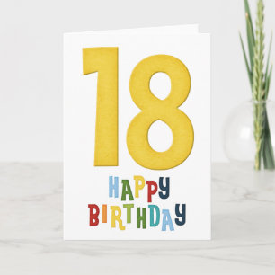 Tarjeta de felicitación de cumpleaños feliz de 18 