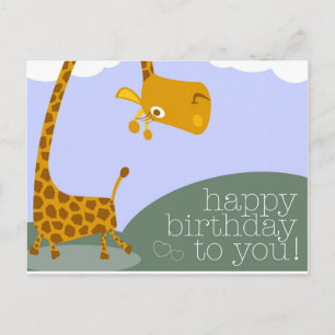 Tarjeta de felicitación de cumpleaños feliz Giraff