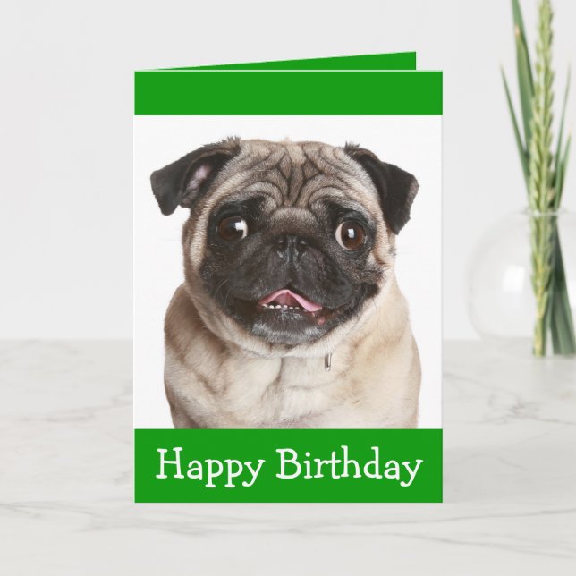 Tarjeta de felicitación de cumpleaños feliz perro  (Anverso)