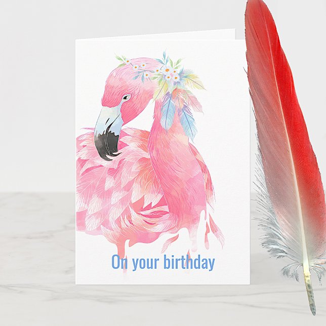 Tarjeta de felicitación de cumpleaños Flamingo Ros (Subido por el creador)