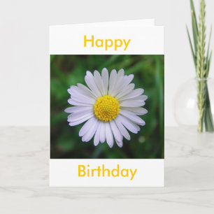 Tarjeta de felicitación de cumpleaños flor blanca 