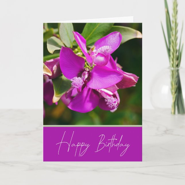 Tarjeta de felicitación de cumpleaños floral exoté (Anverso)