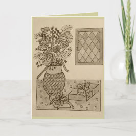 Tarjeta de felicitación de cumpleaños floral y fem