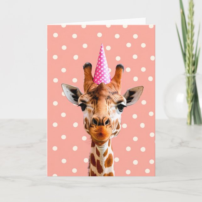 Tarjeta de felicitación de cumpleaños Giraffe (Anverso)