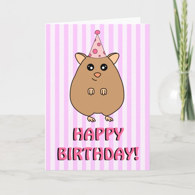 Tarjeta de felicitación de cumpleaños Hamster (Anverso)