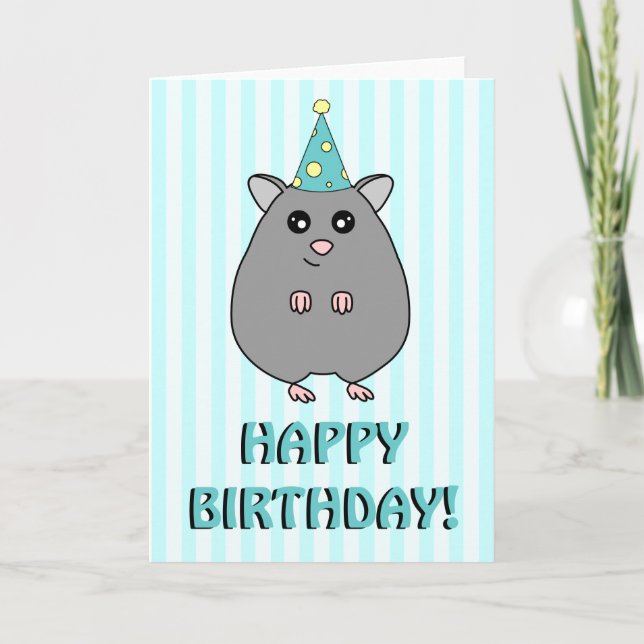 Tarjeta de felicitación de cumpleaños Hamster (Anverso)