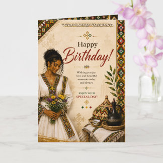 Tarjeta de felicitación de cumpleaños inspirada en