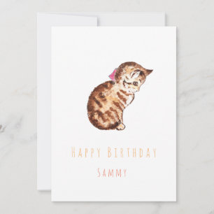 tarjeta de felicitación de cumpleaños kitten 