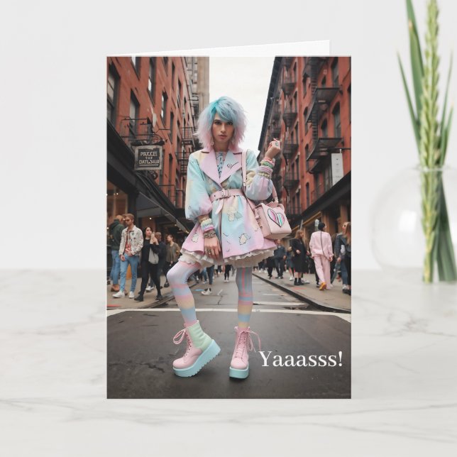 Tarjeta de felicitación de cumpleaños LGBTQIA Yaas (Anverso)