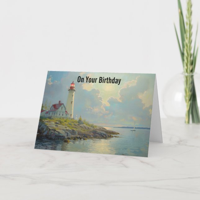 Tarjeta de felicitación de cumpleaños Lighthouse (Anverso)