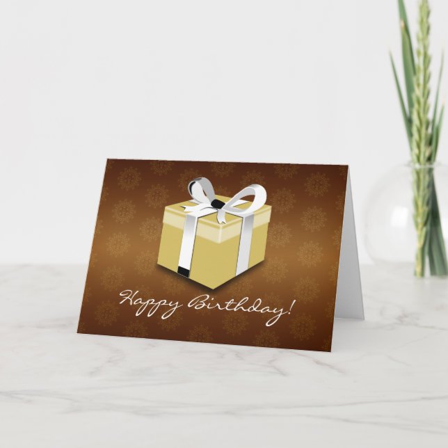 Tarjeta de felicitación de cumpleaños marrón, dora (Anverso)