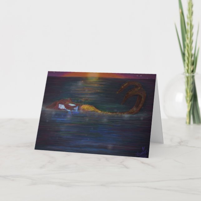 Tarjeta de felicitación de cumpleaños Mermaid Drea (Anverso)