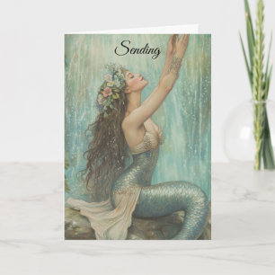 Tarjeta de felicitación de cumpleaños Mermaid Hugs