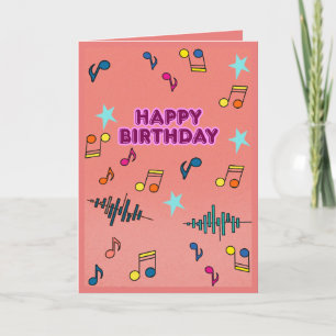 Tarjeta de felicitación de cumpleaños musical colo
