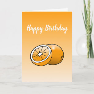 Tarjeta de felicitación de cumpleaños naranja dobl