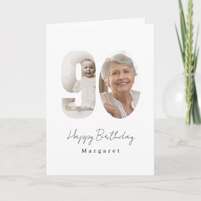 Tarjeta de felicitación de cumpleaños número 90 pe (Anverso)