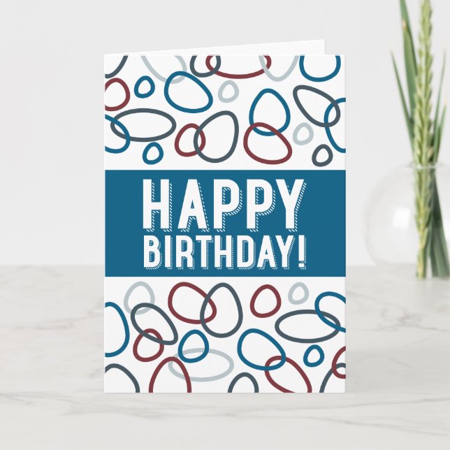 Tarjeta de felicitación de cumpleaños Ovals (Anverso)