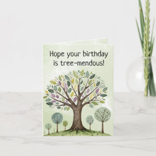 Tarjeta de felicitación de cumpleaños para árboles