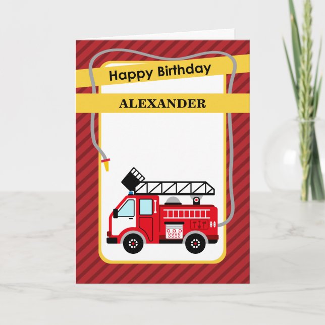 Tarjeta de felicitación de cumpleaños para bombero (Anverso)