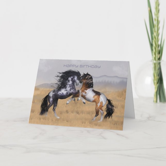 Tarjeta de felicitación de cumpleaños para caballo (Anverso)