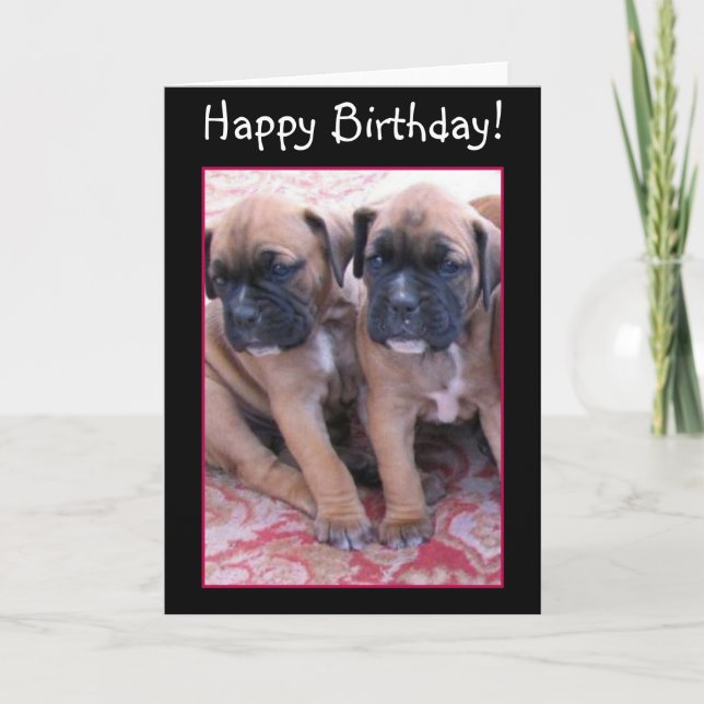 Tarjeta de felicitación de cumpleaños para cachorr (Anverso)