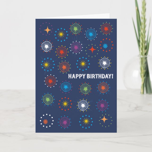 Tarjeta de felicitación de cumpleaños para fuegos  (Anverso)