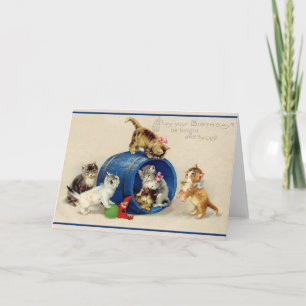 Tarjeta de felicitación de cumpleaños para gatitos