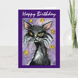 Tarjeta de felicitación de cumpleaños para gato ne