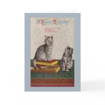 Tarjeta de felicitación de cumpleaños para gatos d