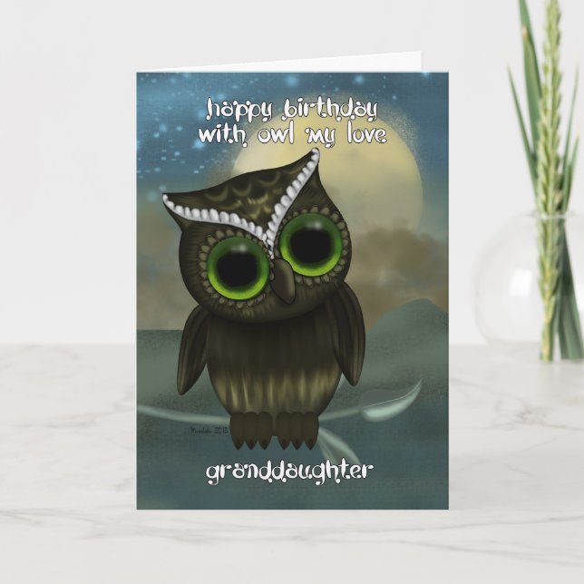 Tarjeta de felicitación de cumpleaños para nieta c (Anverso)
