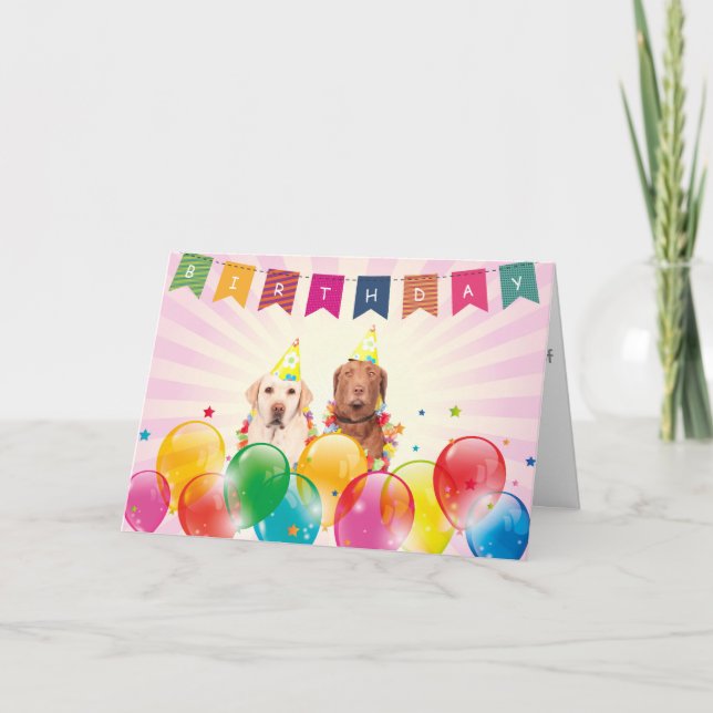 Tarjeta de felicitación de cumpleaños para perros  (Anverso)