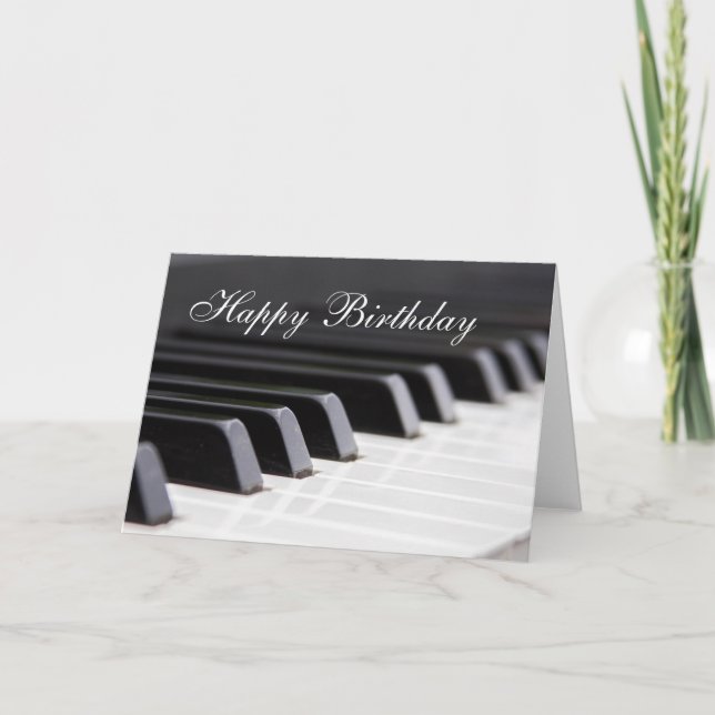 Tarjeta de felicitación de cumpleaños para piano (Anverso)