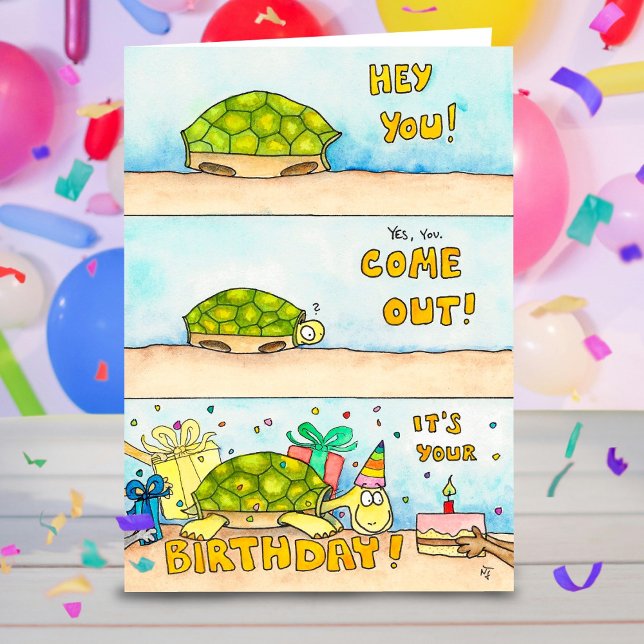 Tarjeta de felicitación de cumpleaños para tortuga (Subido por el creador)