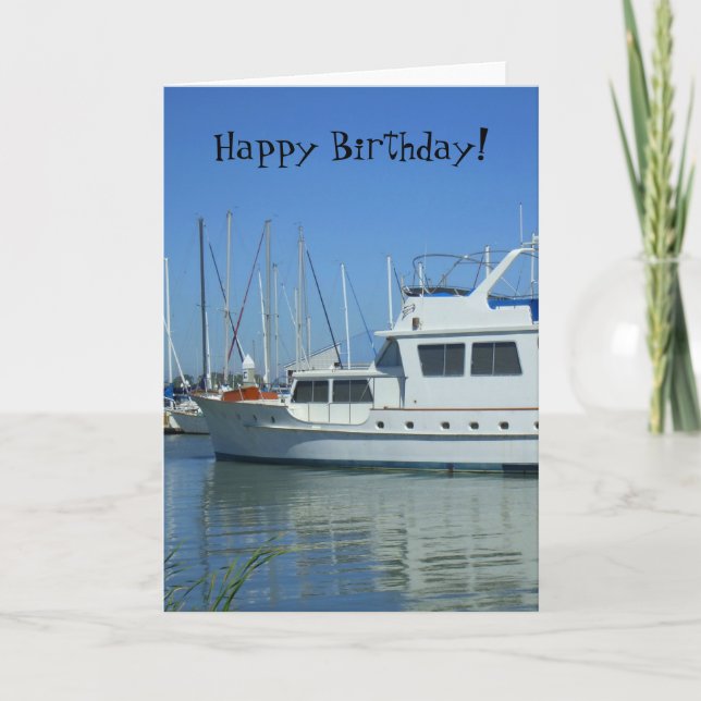 Tarjeta de felicitación de cumpleaños para yates (Anverso)