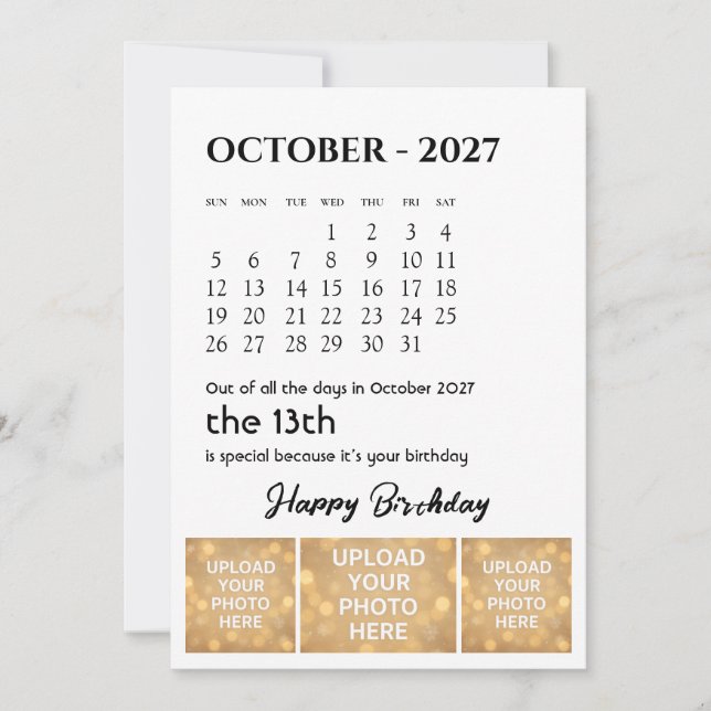 Tarjeta de felicitación de cumpleaños personalizad (Anverso)