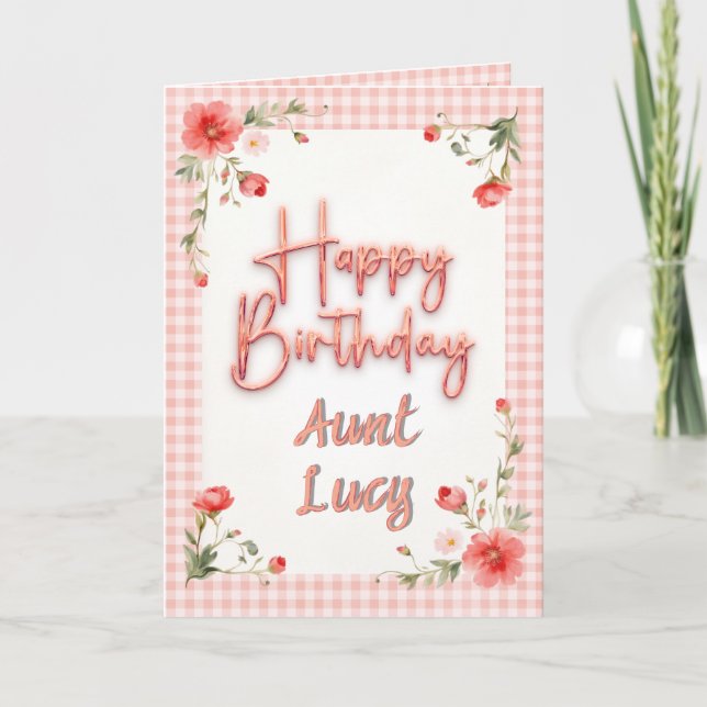 Tarjeta de felicitación de cumpleaños plegada con  (Anverso)
