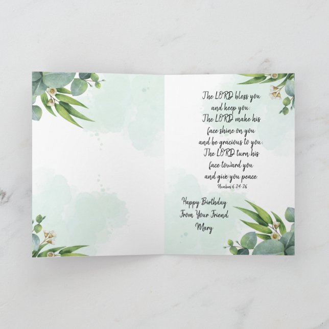 Tarjeta de felicitación de cumpleaños plegada con  (Interior)