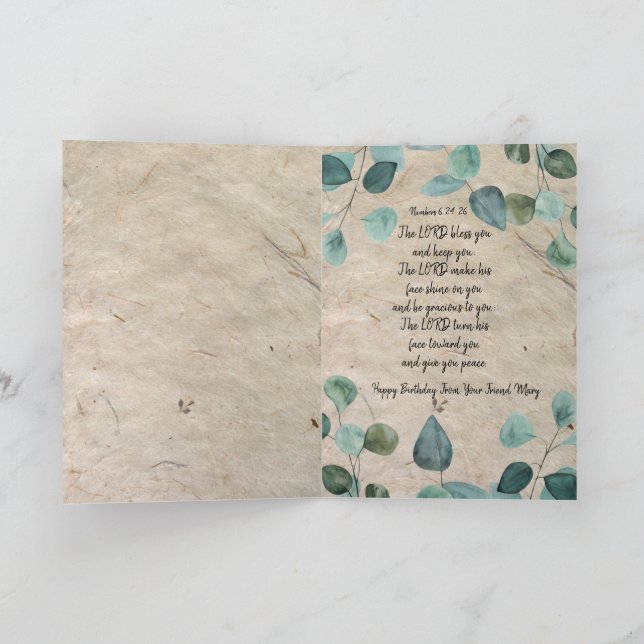 Tarjeta de felicitación de cumpleaños plegada con  (Interior)