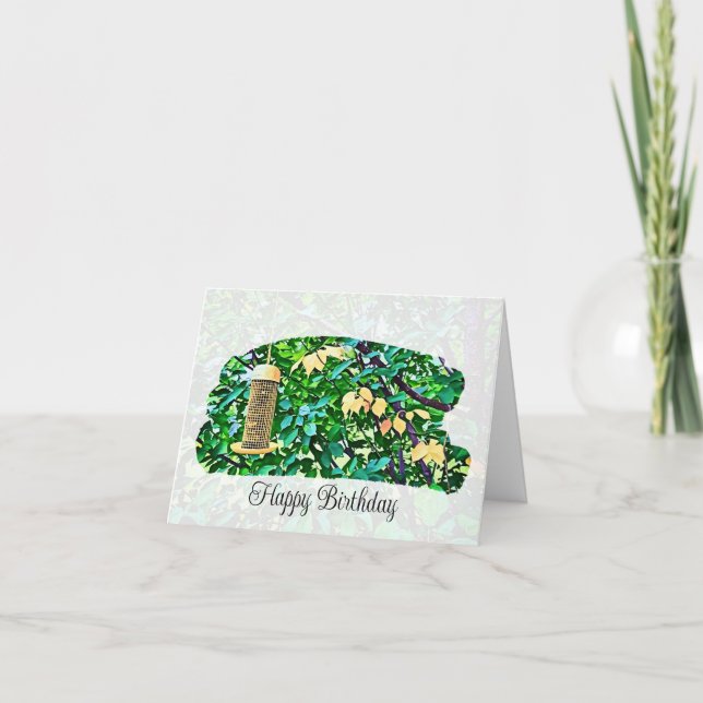 Tarjeta de felicitación de cumpleaños plegada con  (Anverso)